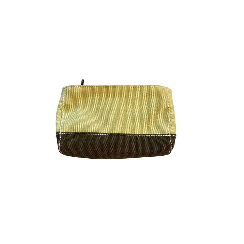 Olive Green Canvas Zipper Pouch Small Cosmetic Travel Bag by Lands' End